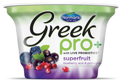 Greek-Pro-Superfruit with GanedenBC30 probiotic ingredient package